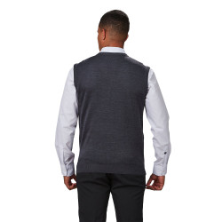 Gilet gris laine mérinos 
