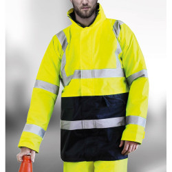 parka haute visibilite 4 en 1 impermeable coupe vent pas cher
