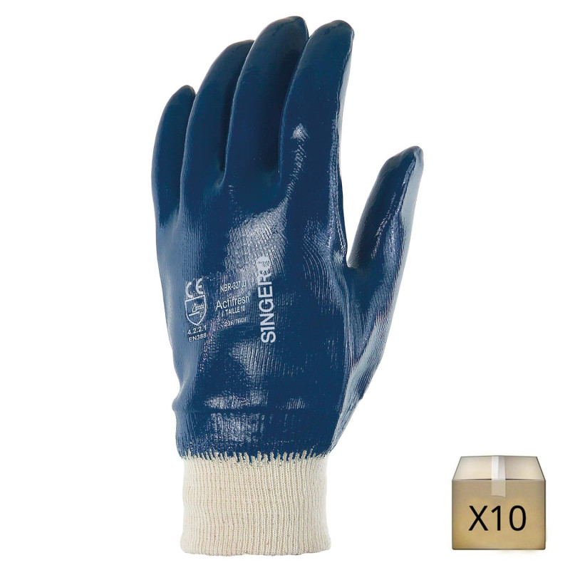 GANT DE CHANTIER,NM1350P-RBLK-L--Gants de sécurité en Latex pour le travail  du jardin, 12 paires, avec doublure en Polyester, pour l - Cdiscount  Bricolage