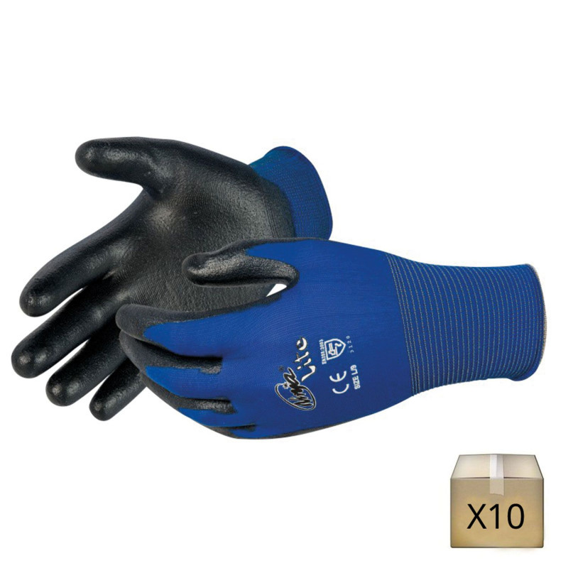 GANTS DE NETTOYAGE PROFESSIONNELS (x10 PAIRES) - TAILLE À PRÉCISER