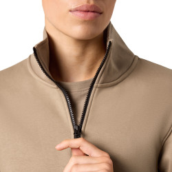 Sweat beige col camioneur btp 