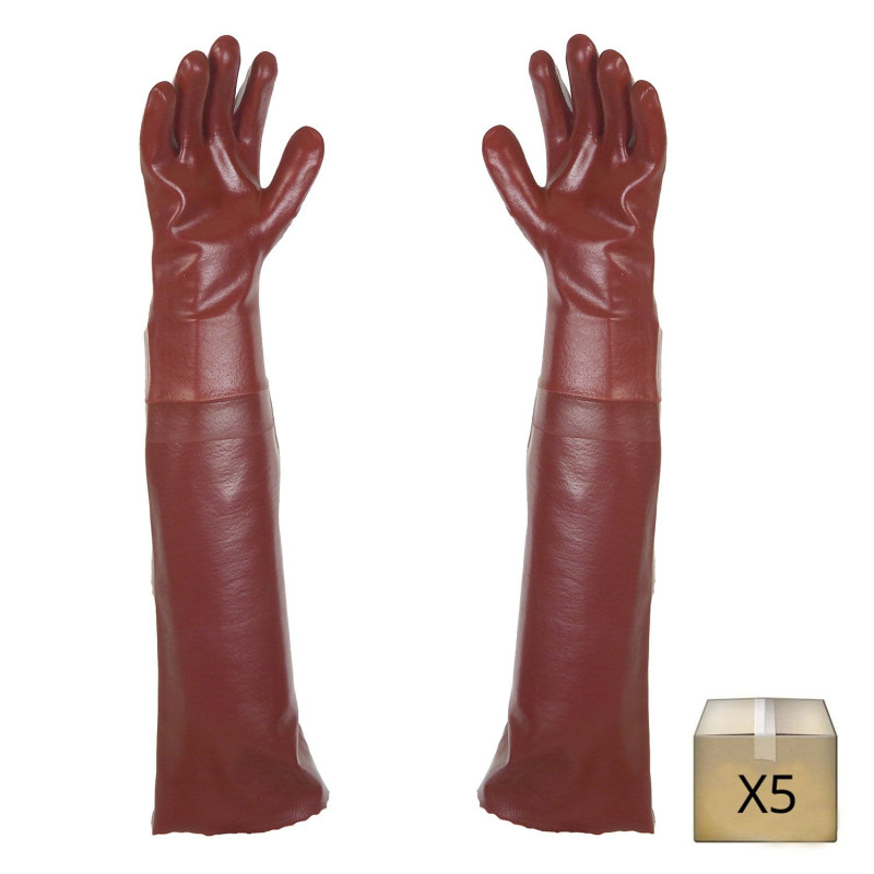 Gants de Protection contre les produits chimiques, coudés noirs, longs,  épais, antidérapants, étanches, en Latex - AliExpress