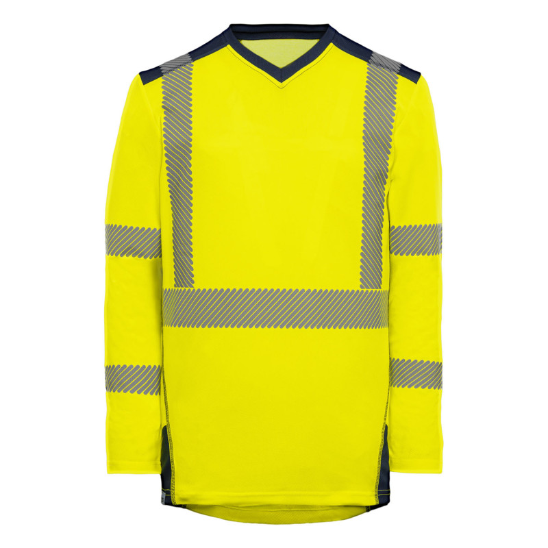 T-shirt haute visibilité jaune fluo