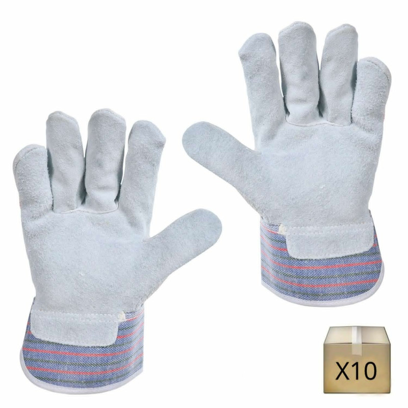 Gants de travail hiver: bleu, lot de 12 paires