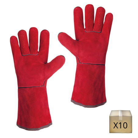 Gants soudeur anti chaleur THERMAL Rouge CONFORT- taille 10