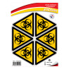 Planche de stickers danger risque biologique