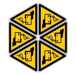 Planche picto adhésif danger batterie Novap