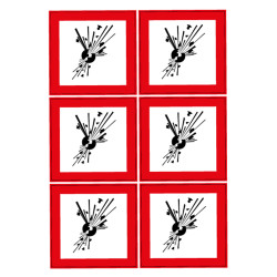 Planche de stickers danger explosion Novap