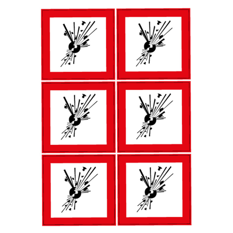 Planche de stickers danger explosion Novap