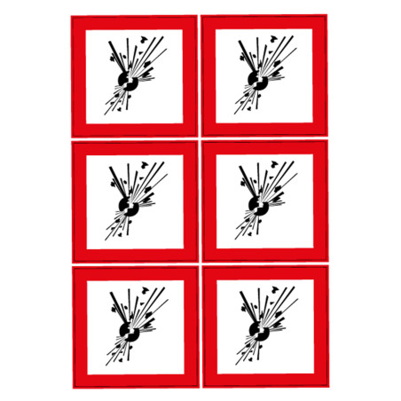 Planche de stickers danger explosion Novap