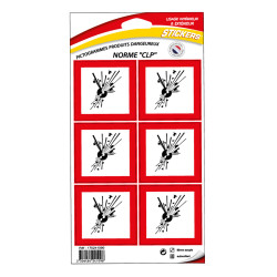 Stickers danger risque chimique explosion 