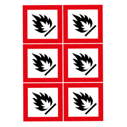 Planche de pictogrammes danger inflammable Novap