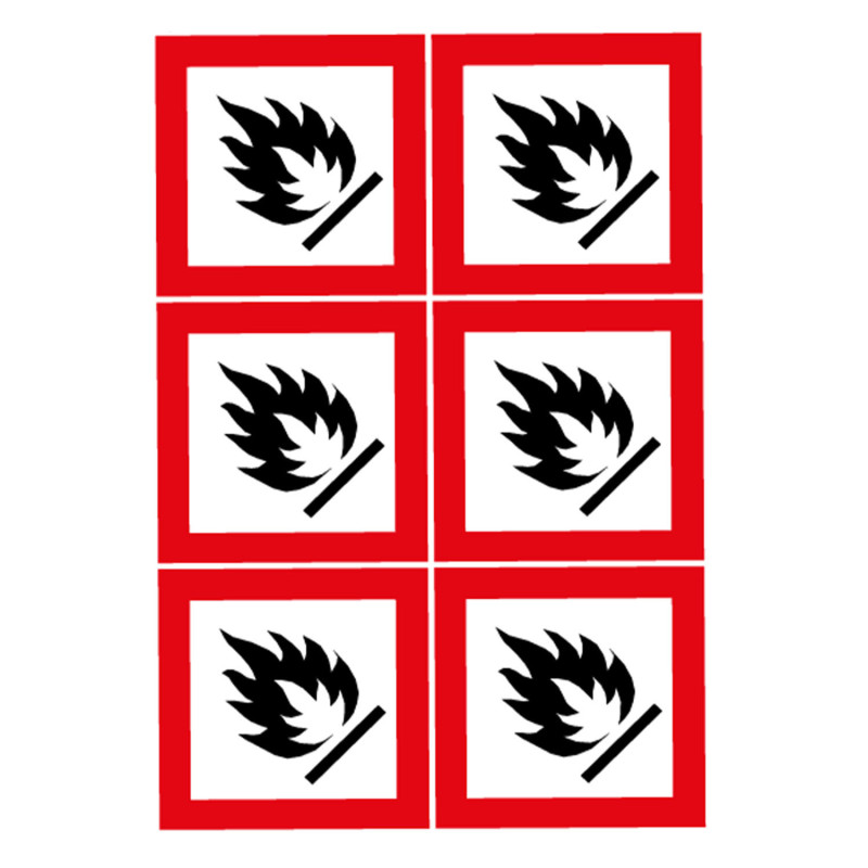 Planche de pictogrammes danger inflammable Novap
