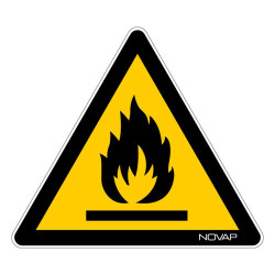 Panneau danger matière inflammable novap