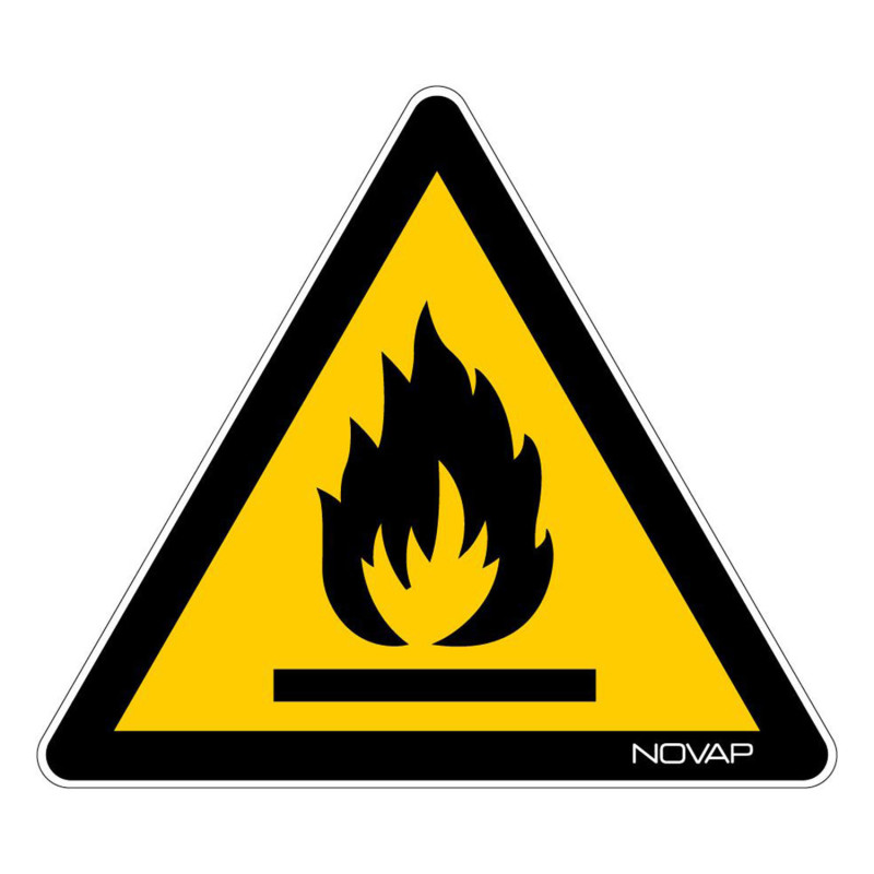 Panneau danger matière inflammable novap