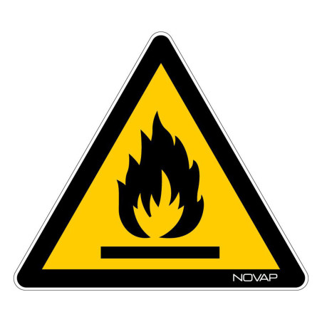 Panneau danger matière inflammable novap