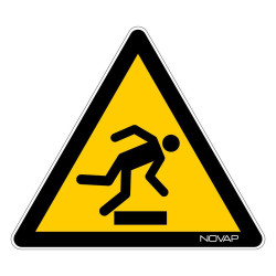 Panneau danger trébuchement chantier