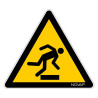 Panneau danger trébuchement chantier