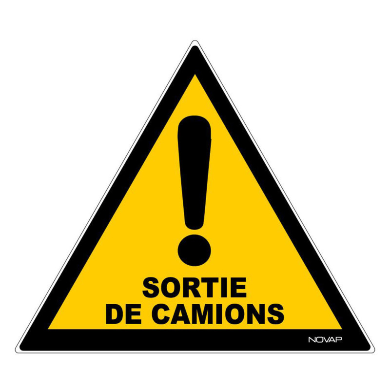 Panneau rigide danger sortie de camion chantier