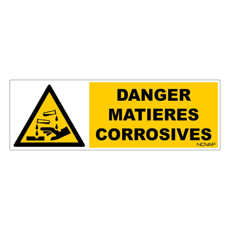 Panneau rigide danger matières corrosives btp