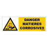 Panneau rigide danger matières corrosives btp