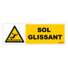 Panneau rigide danger sol glissant logistique