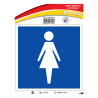 Panneau autocollant signalisation information toilettes femme btp