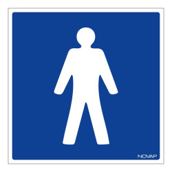 Panneau information toilettes hommes Novap