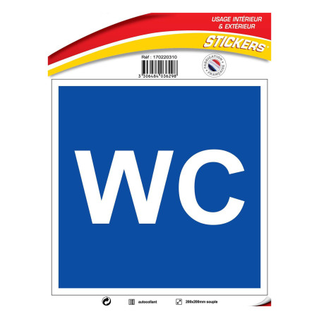 Panneau sticker souple information WC logistique