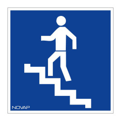 Panneau information escalier montée btp