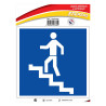 Panneau autocollant information escalier montée novap