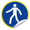 Sticker fluo obligation d'emprunter le passage chantier