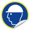 Sticker port du casque obligatoire chantier