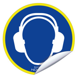  Panneau adhesif fluo port du casque antibruit obligatoire Novap