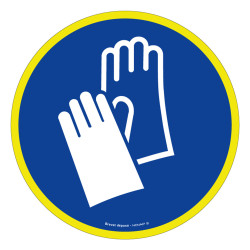 Panneau fluo port des gants de protection obligatoire Novap