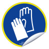 Panneau sticker fluo port des gants de protection obligatoire logistique