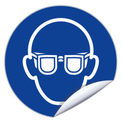 Autocollant lunettes de protection obligatoires btp