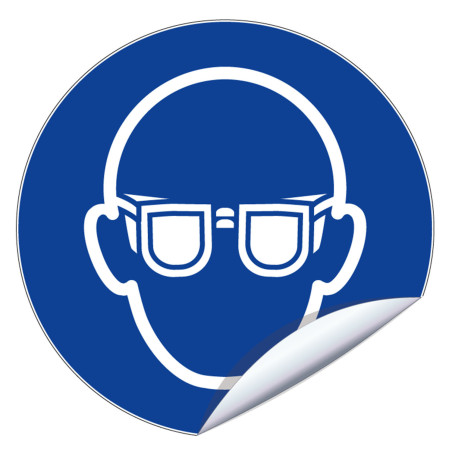 Autocollant lunettes de protection obligatoires btp
