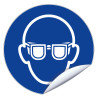 Autocollant lunettes de protection obligatoires btp