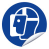 Panneau sticker visière de protection obligatoire Novap