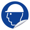 Panneau adhesif casque de protection obligatoire btp