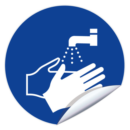 Adhesif lavage des mains obligatoire industrie