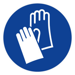 Panneau rigide gants de protection obligatoires 