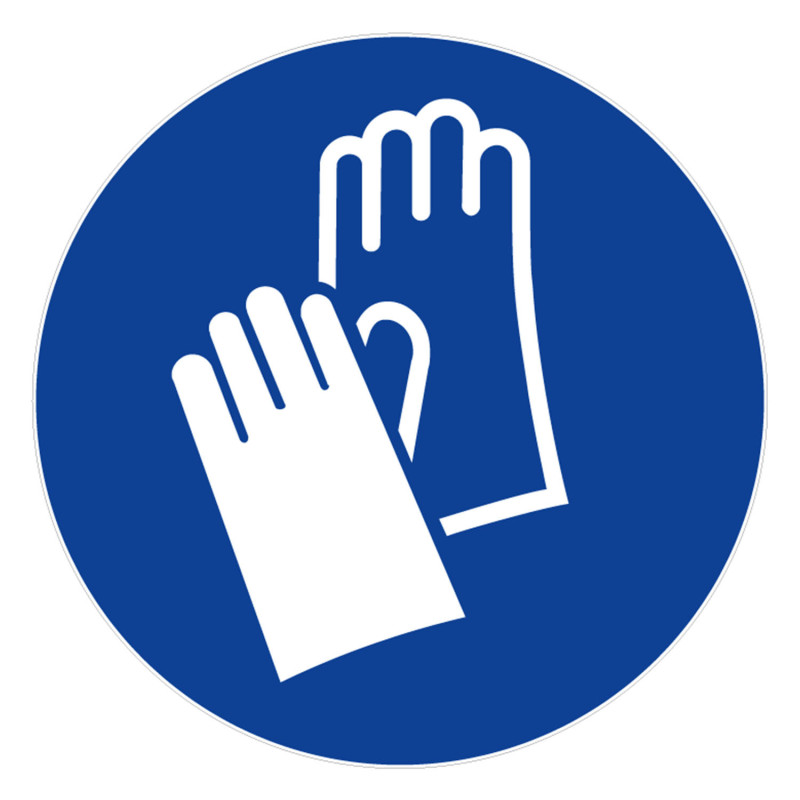Panneau rigide gants de protection obligatoires 