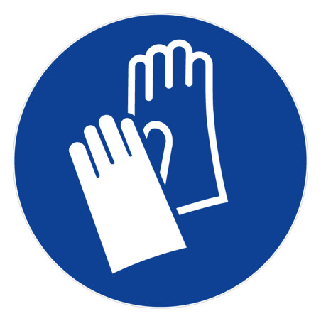 Panneau rigide gants de protection obligatoires 