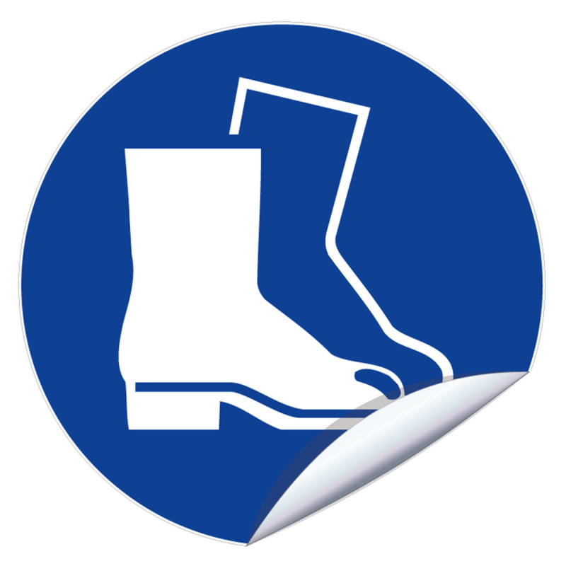 Panneau adhesif obligation chaussures de sécurité logistique