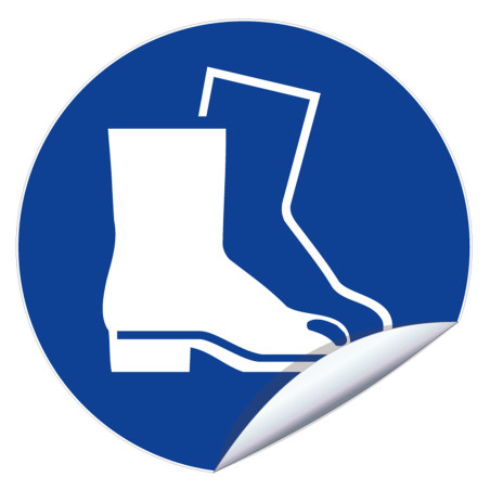 Panneau adhesif obligation chaussures de sécurité logistique