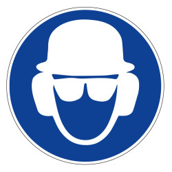 Panneau obligation de porter un casque btp