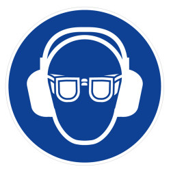 Panneau obligation de porter des lunettes et un casque anti-bruit Novap 