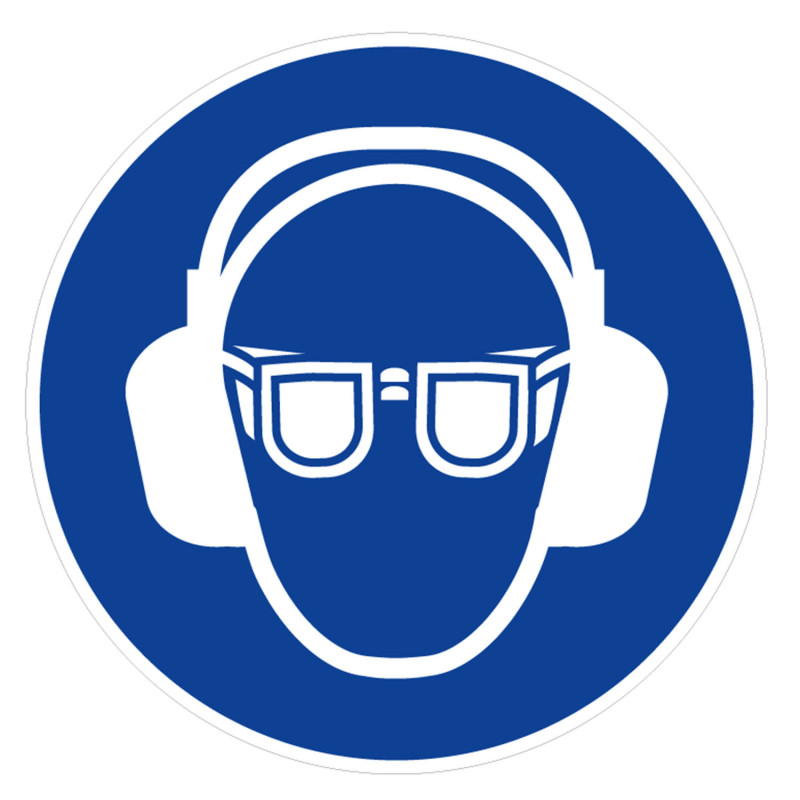 Panneau obligation de porter des lunettes et un casque anti-bruit Novap 